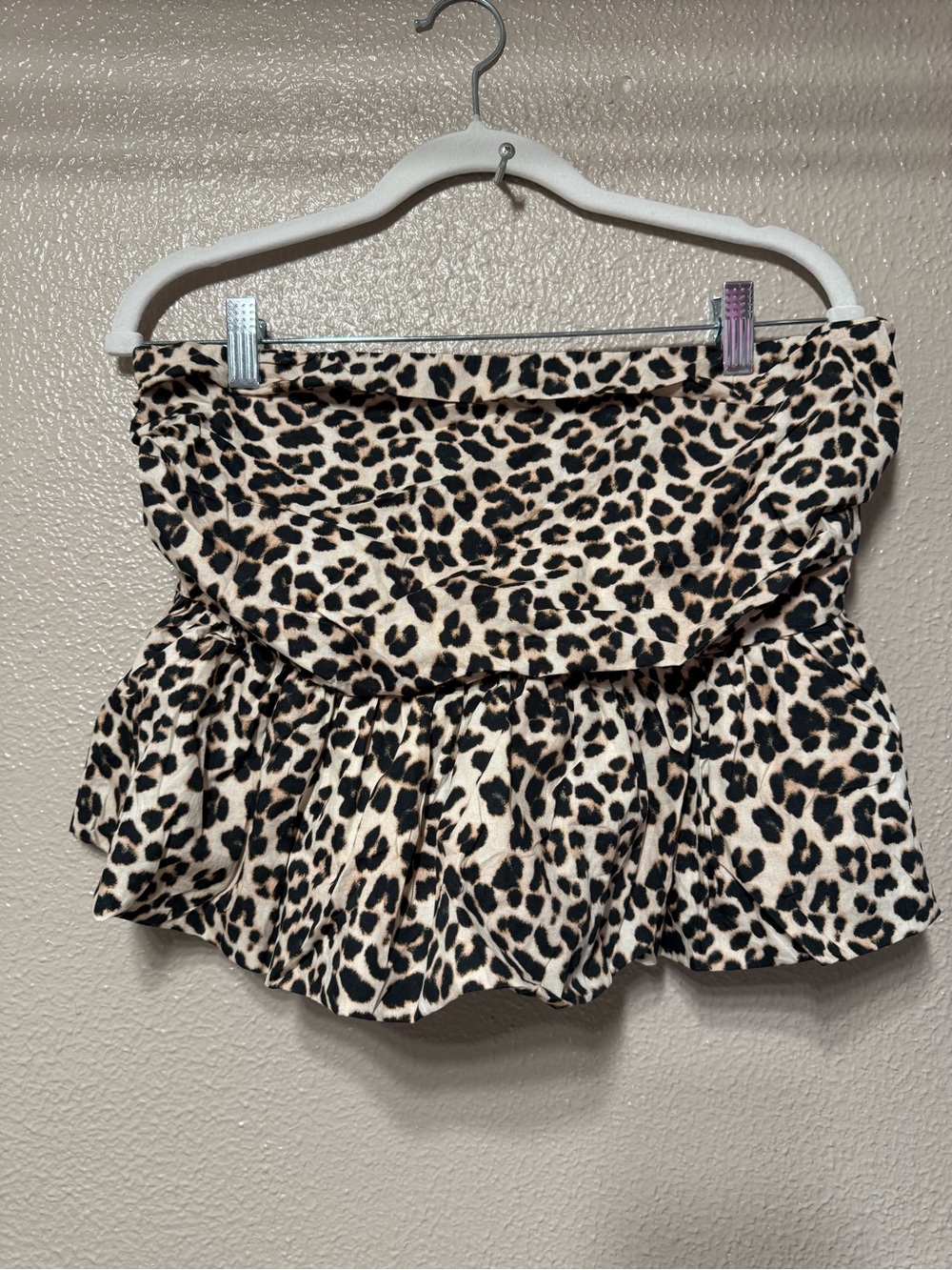 No Boundaries Leopard Print Ruffle Skort - Cream, Black, Brown